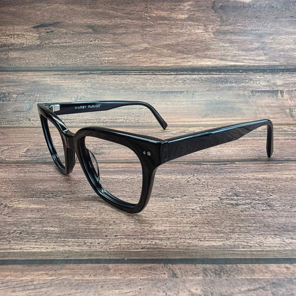 Warby Parker Beale W 100 Eyeglasses Jet Black 51-20-145 Square Acetate Frames